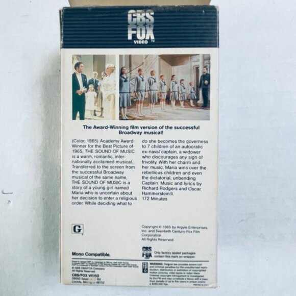 The Sound of Music Movie VHS 1986 CBS Fox Video Color - Picture 4 of 4